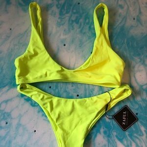 Zaful Neon Yellow Bikini